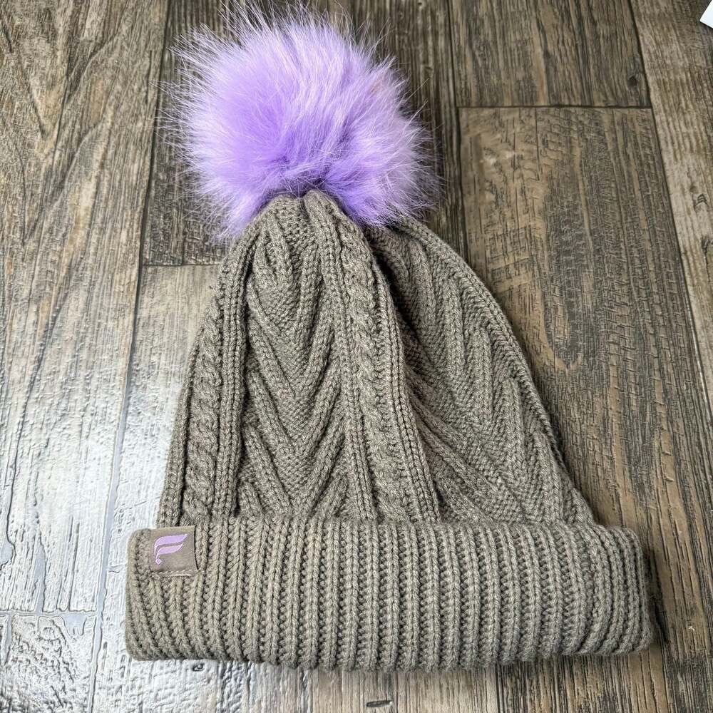 Fabletics Pom Beanie Hat Cable Knit